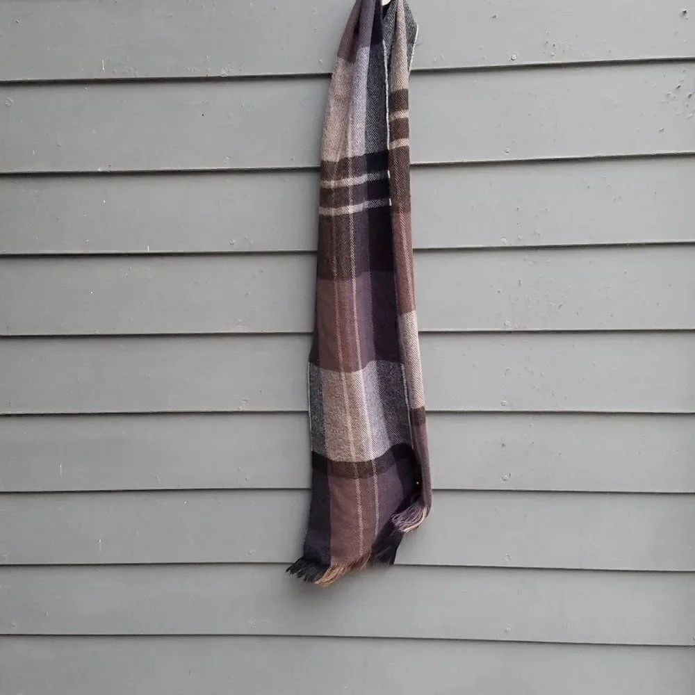 Brown Plaid Acrylic Scarf  9